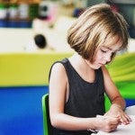 Young girl in school