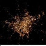 Satellite view of city