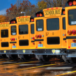 School buses lined up