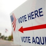 Voting location sign