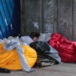 Sleeping on the street