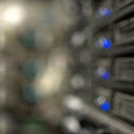 Close-up of computer servers