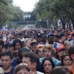 Crowd at Houston Astros World Series Parade by Flickr user Wittlz