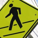 Pedestrian crossing sign