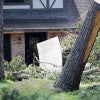 Home with storm damage