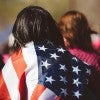 woman with American flag