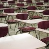 Photo of empty school desks