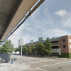 View of downtown Houston from under the Pierce elevated