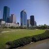 Houston skyline from the Buffalo Bayou Houston skyline from the Buffalo Bayou