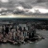 Storm blowing in through New York City