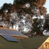 Solar panels on the roof of a home Solar panels on the roof of a home