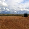 Oil rig in a field