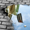 The sky reflecting off a street puddle The sky reflecting off a street puddle