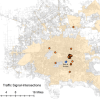 Traffic signal intersections in Houston