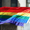 Rainbow flag waving