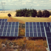 Solar panels in a field