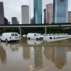 Houston skyline flooded during Hurricane Harvey