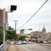 A red-light camera at the intersection of Interstate 35 and 11th Street near downtown Austin. 