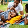 Black family with children