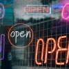 many neon open signs