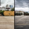 Parking lots in East Downtown area of Houston