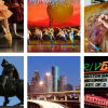 Scenes of art venues and public art around Houston