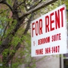 For rent sign hanging outside apartment