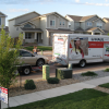 UHaul truck in neighborhood