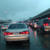 Houston traffic during a storm Houston traffic during a storm