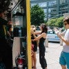 Fast food worker in a food truck