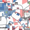 Low income displacement and concentration in Houston area by census tract