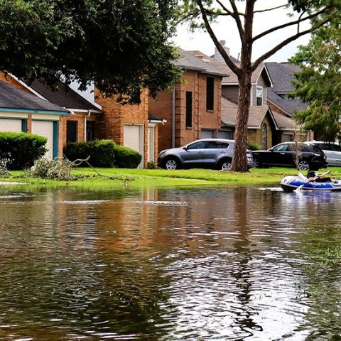 Street flooding after Hurricane Beryl