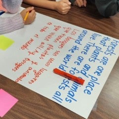 Pasadena ISD students participate in an exercise in a bilingual education class.