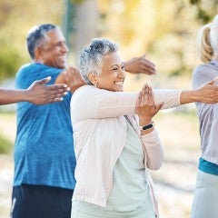 seniors exercising outdoors