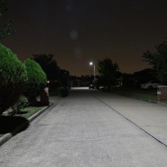 Streetlights on a road