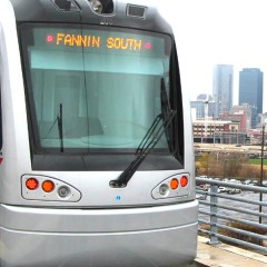 METRO light rail train in Houston