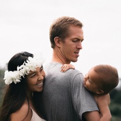 Diverse family with baby
